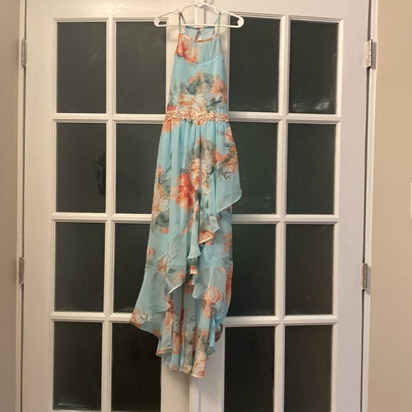 Floral-Print High-Low Hem Dress - Picture 1 of 12